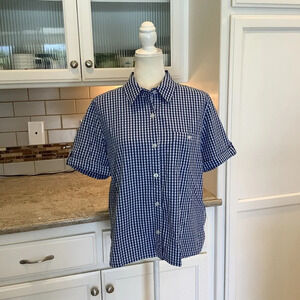 Haymaker Blue and White Plaid Shirt Size Medium